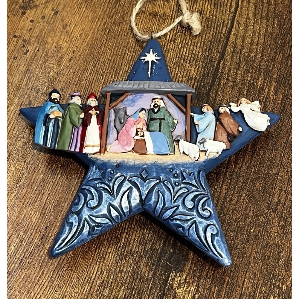 Jim Shore Nativity Star Ornament Holy Family Rustic Farmhouse Folk Art Christmas